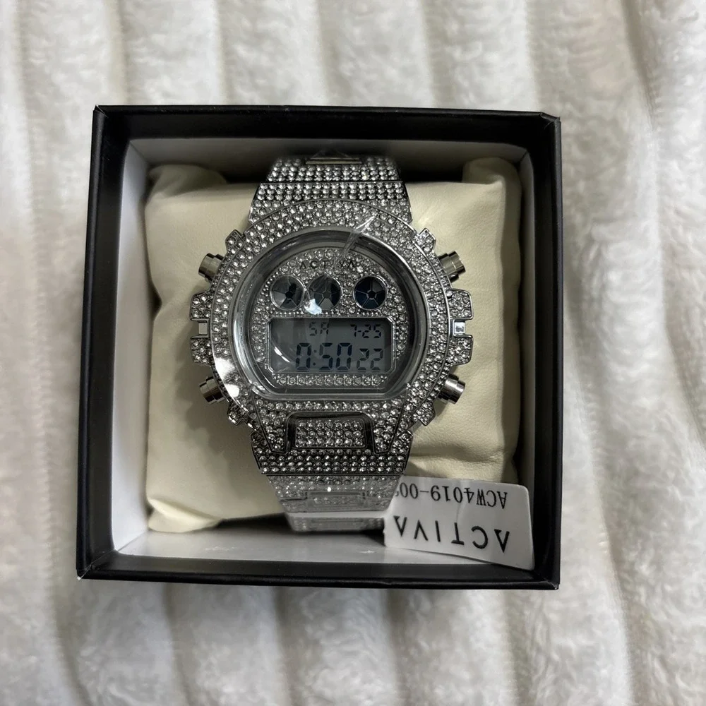 ACW4019-002 - Activa Soluna X Invicta Digital Men's Watch - 51mm, Silver/Diamond
